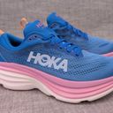 Hoka ONE ONE Bondi 8 Coastal Sky All Aboard Blue Pink Womens Sneaker 5D WIDE Photo 3