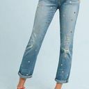 Pilcro and the Letterpress Pilcro Polka Dot Mid-Rise Boyfriend Cropped  Hyphen distressed Jeans Sz 31 Photo 0