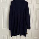 J.Jill  Chunky Cable Knit Button Front V Neck Cardigan Navy Size XL NWT Photo 6