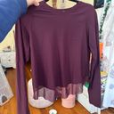 Lululemon  Quick Pace Long Sleeve Dark Adobe Burgundy Size Small/Medium Photo 6