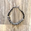 Onyx Black  and silver choker necklace Photo 3