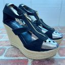 Hot Kiss  Womens Shoes Size 8 Open Toe Wedge Sandal 4.25" Tall Heel Black w/ Zip Photo 12