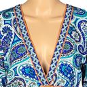 Trina Turk  “Provence” blue/teal/white paisley dress/Swim cover-up. Small. EUC Photo 1