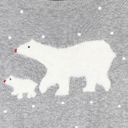 Talbots  Medium Petite Sweater Pullover Gray Polar Bear Snow Long Sleeve 1101 Photo 2