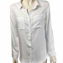 Beach Lunch Lounge‎ Tan and White Striped Button front Blouse Photo 0