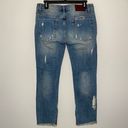 One Teaspoon One by  Freebirds Distressed Blue Buoy Cropped Ankle Zip Jeans 27 Photo 2