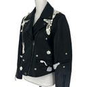 Coach  Lace Embroidered Leather Jacket Photo 6