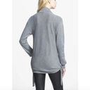 Leith  Side Tie Wrap Sweater Gray Long Sleeve Rayon Cotton WOOL Blend Surplice SM Photo 2