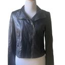 Kimberly  Ovitz Black Cropped Moto Leather Jacket Size 8 Photo 11