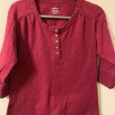 Cabela's Womens Red Cabela’s 5-Button Long Sleeved Henley Pullover Size Medium Photo 0