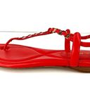 Salvatore Ferragamo  TAHITI CORAL LEATHER T-STRAP FLAT SANDALS SIZE 7.5 D Photo 10