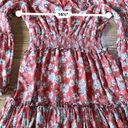 Alexis  orange Rosewell Tiered High-Neck Floral Cocktail Dress size M Photo 7