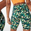 Sweaty Betty NEW  Power High Waist Bike Yoga Shorts Green White Multicolor Size S Photo 2