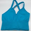 Free People NEW!  Movement GOOD KARMA Crop Top Bra Size XS/S Turquoise Blue Photo 1