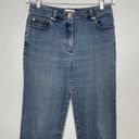 St. John  Sport Women 8 Medium Wash Denim Straight Cut Jeans Stretch High Waisted Photo 2