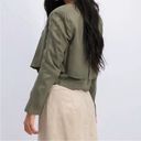 BCBG MAXAZRIA Ania Dusty Olive Moto Blazer Jacket Sz M Photo 2