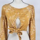 Revolve Camila Coelho  Marcia Top Size Xsmall Long Sleeve Blouse Yellow $148 Photo 3