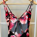 Charlotte Russe Black & Pink Floral Strappy Back Maxi Dress S Photo 4