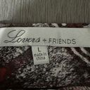 Lovers + Friends  Camisole Tank Top Black Lace Red & Gray Plaid Print Size L Photo 5