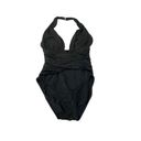 La Blanca Island Goddess  Halter one piece swimming suit - Black Size 10 Photo 10