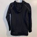 Good American  Performance 1/2 Zip Black Hoodie Tunic Small Photo 5