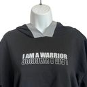 New York & Co. Gabrielle Union Black Grey Cropped Hoodie I Am A Warrior size S Photo 4