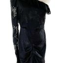 Alexis  Ilana One Shoulder Black Lace Mini Cocktail Evening Dress size M = US 4/6 Photo 11