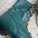 Justin  Women's 8.5 Lace Up Roper Boot Hunter Green Steampunk Cowgirl Western Photo 6