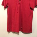 Z Supply  Short Sleeve Criss-Cross Tie Neck Blouse Maroon Size Medium Photo 3