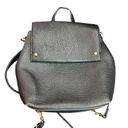 A New Day  black faux leather convertible backpack Leather snap closure mini back Photo 3