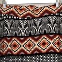 Lane Bryant  Skirt Size 18 Black Red Maxi Boho Geometric Side Slit Pull On Rayon Photo 6