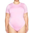 Naked Wardrobe  Womens Size 1X My Kinda Party Bodysuit Top Pink Frosting NEW Photo 1