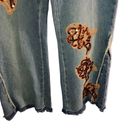 Moda  International Sequin Wide Leg Twisted Seam Jeans Photo 4