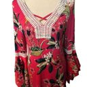 cupio  Ladies Size M Pink Floral Flutter Bell Sleeve Knit Dress mixed media sleev Photo 6