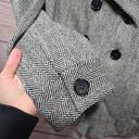 Banana Republic Black Herringbone Metallic Wool Blend Women's Coat Size Medium Photo 8