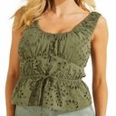 Guess NWT  Larisen Cotton Eyelet Peplum Top Photo 0