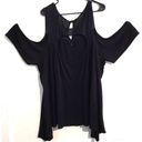 Torrid  Mesh Yoke Peplum Top Deep Black 6 / 6X Photo 2