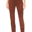 L'Academie  Brown Suede Leather Pants MEDIUM Taper Leggings Designer Revolve NEW Photo 0