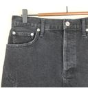 AGOLDE  Womens Distressed Mini Skirt 30 Cult Black Cotton Button Fly Denim NWT Photo 2