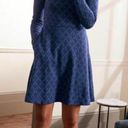 Petal NEW Boden High Neck Jacquard Dress Night Blue,  Geo Photo 1