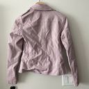 Guess pastel purple bomber motorcycle biker leather jacket Photo 3