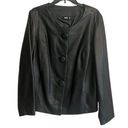 a.n.a  Black Leather Swing Jacket 1X Plus Size Retro Style Photo 0