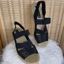 Steven By Steve Madden Natural Comfort Fabric Wedge Sandals Black Size 7 Photo 1