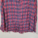 Paper Crane Ethereal  Western Plaid Shirt Womens Size M Button Down Top Red Blue Photo 5