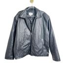 Vintage Leather Black 100% Genuine Leather Zip Up Bomber Jacket XXL Size XL Photo 2