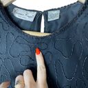 Laurence Kazar  Beaded Sequin Silk Top Short Sleeve Blouse Black Vtg, size Large Photo 5