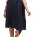 DKNY NWT  Women Sleeveless Crew Neck Handkerchief Hem Shift MIDI Dress Blue Small Photo 0