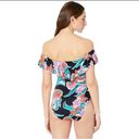 Trina Turk NEW  Multicolored Floral Ruffle Swimsuit Bathing Suit Off Shoulder 6 Photo 1