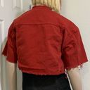 Forever 21  Rusty Red Customized Cropped Denim Jacket Size M Photo 1