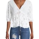 Free People  Sweeter Side Eyelet Top white, size XS oversized 19” P2P Photo 3